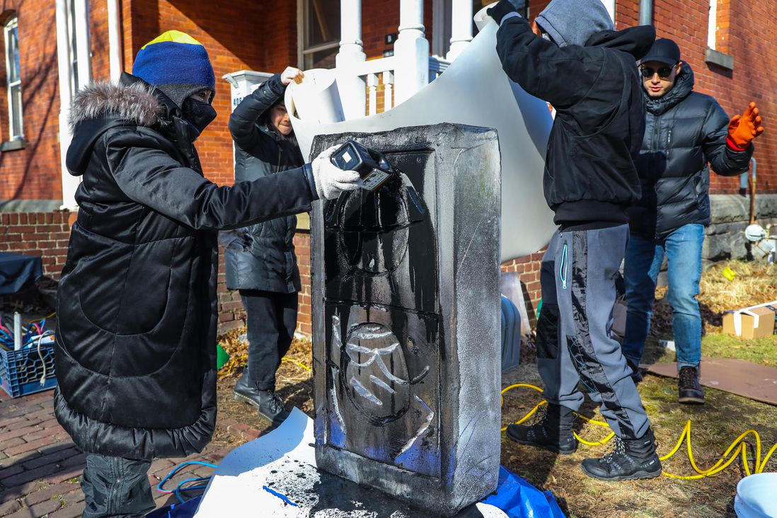 Ice sculptures on Governors Island